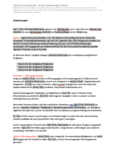 Muster Arbeitszeugnis Schweiz