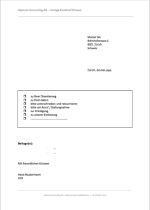 Vorlage Kurzbrief Schweiz